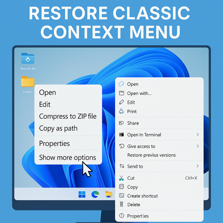How to Restore the Classic Right-Click Context Menu in Windows 11