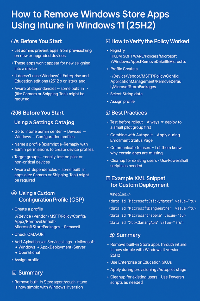 How to Remove Windows Store Apps Using Intune in Windows 11 (25H2)