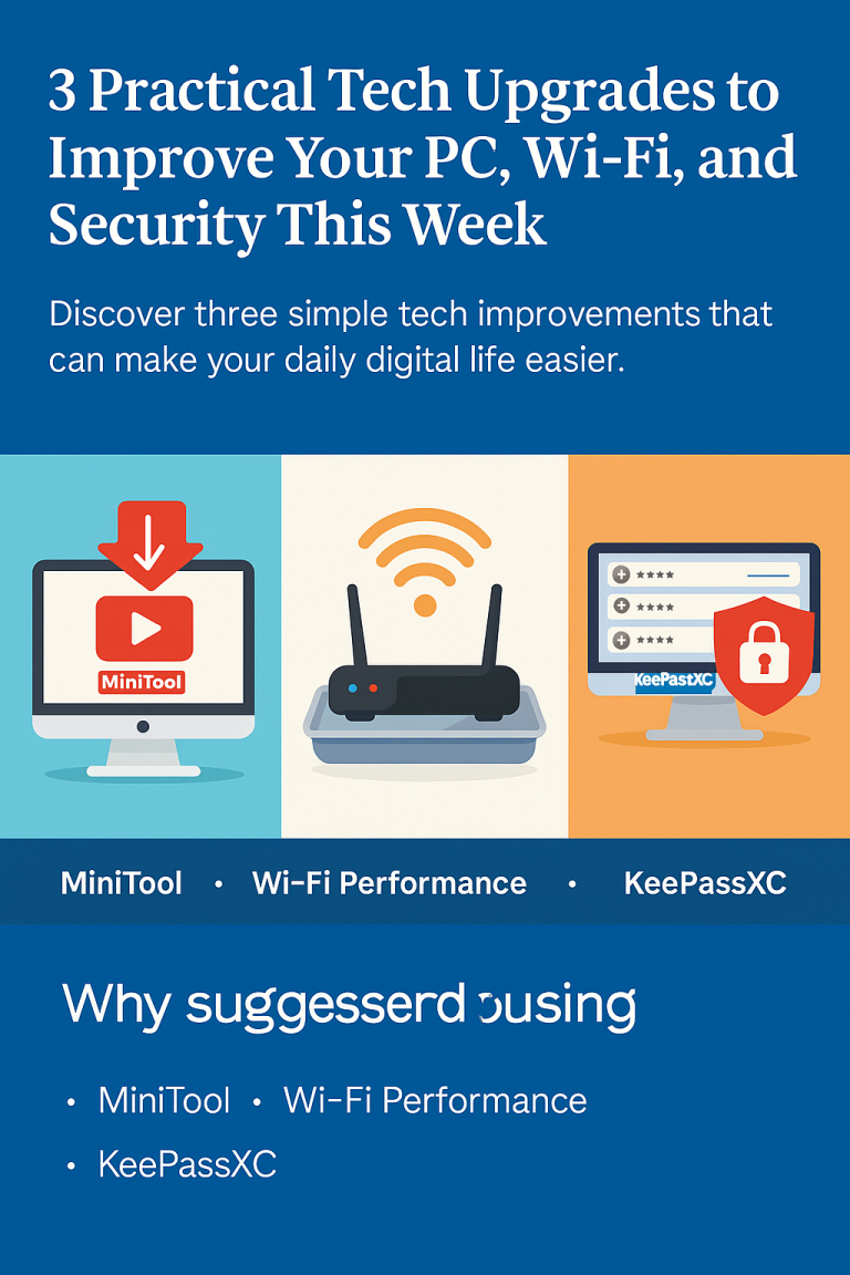 3 Practical Tech Upgrades to Improve Your PC, Wi-Fi, and Security This Week
