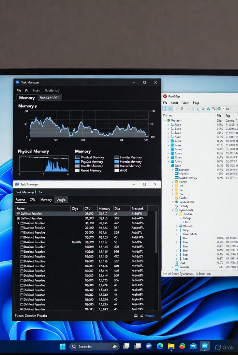 Demystifying Hidden RAM Usage in Windows 11: Task Manager vs. RamMap Breakdown for 64GB Systems