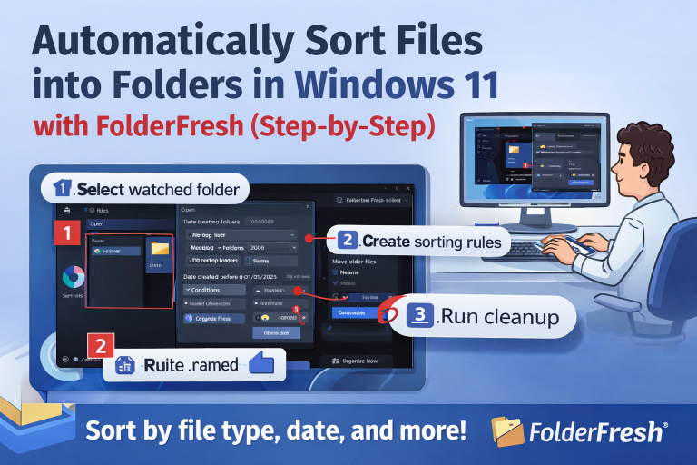 Automatically Sort Files into Folders in Windows 11 with FolderFresh (Step-by-Step)
