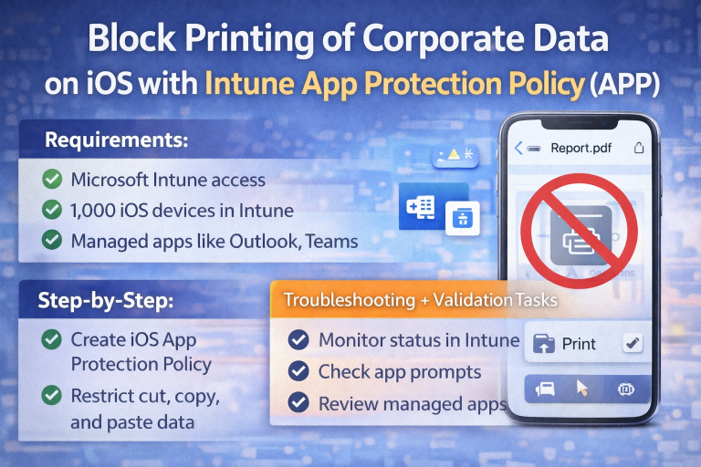 Block Printing of Corporate Data on iOS with Intune App Protection Policy (APP)