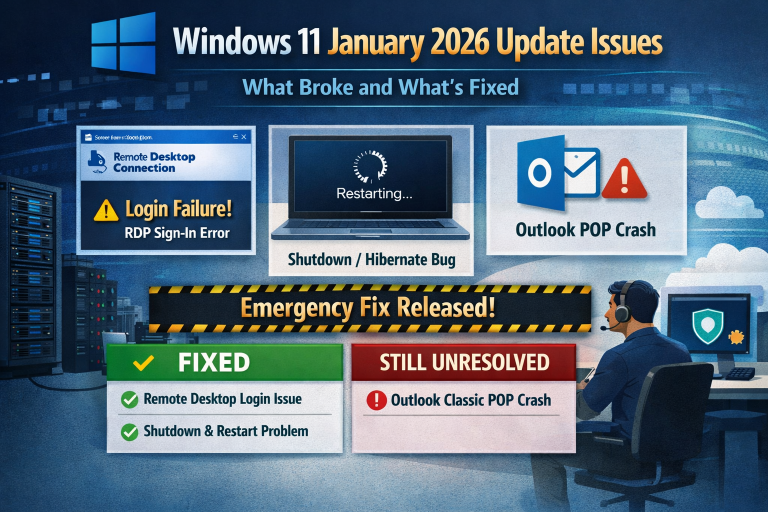 Windows 11 January 2026 Patch Problems Explained: RDP Sign-In Errors, Restart-on-Shutdown, and More