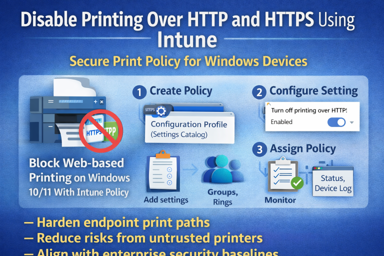 Intune Print Security: Turn Off Printing Over HTTP and HTTPS on Windows 10/11