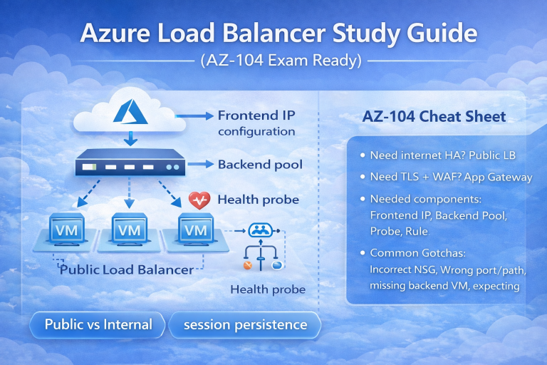 Azure Standard Load Balancer Explained: Frontend IP, Backend Pool, Probes, Rules (AZ-104)