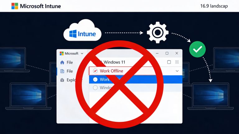 Remove Work Offline Option from File Explorer Using Intune Policy