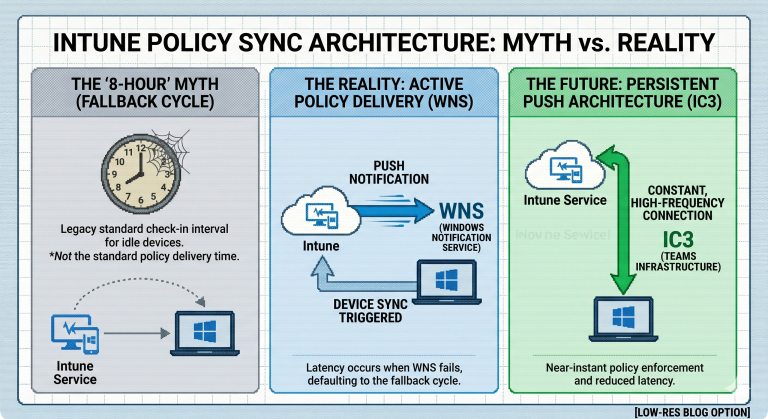 The Intune 8-Hour Sync Myth: Architecture, Latency, and the Move to Real-Time Delivery